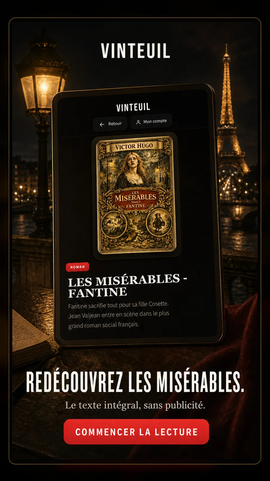 Les Misérables dans la bibliothèque Vinteuil